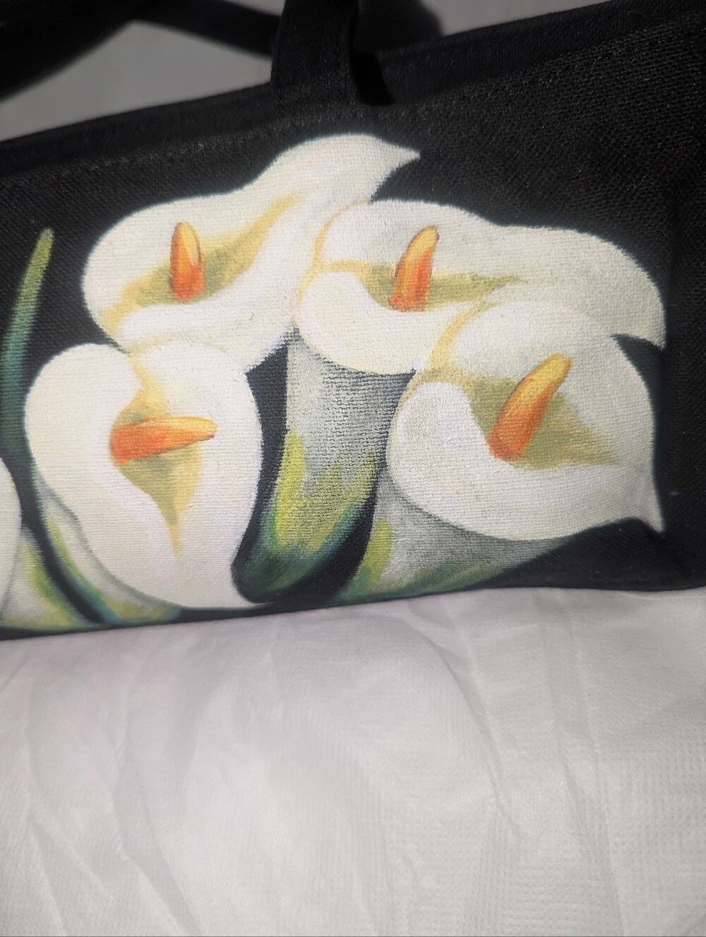 Vintage Calocho Hand-Painted Calla Lily Limited Edition Canvas Tote Bag 7/50